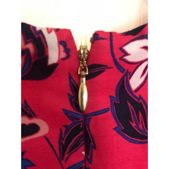 Draper James Francie Floral Cold Shoulder Dress Raspberry Red - Size 4 - Picture 9 of 10